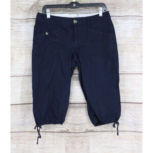 Y2K Dockers Womens Size 8 Ruched Cropped Capris Pants Black